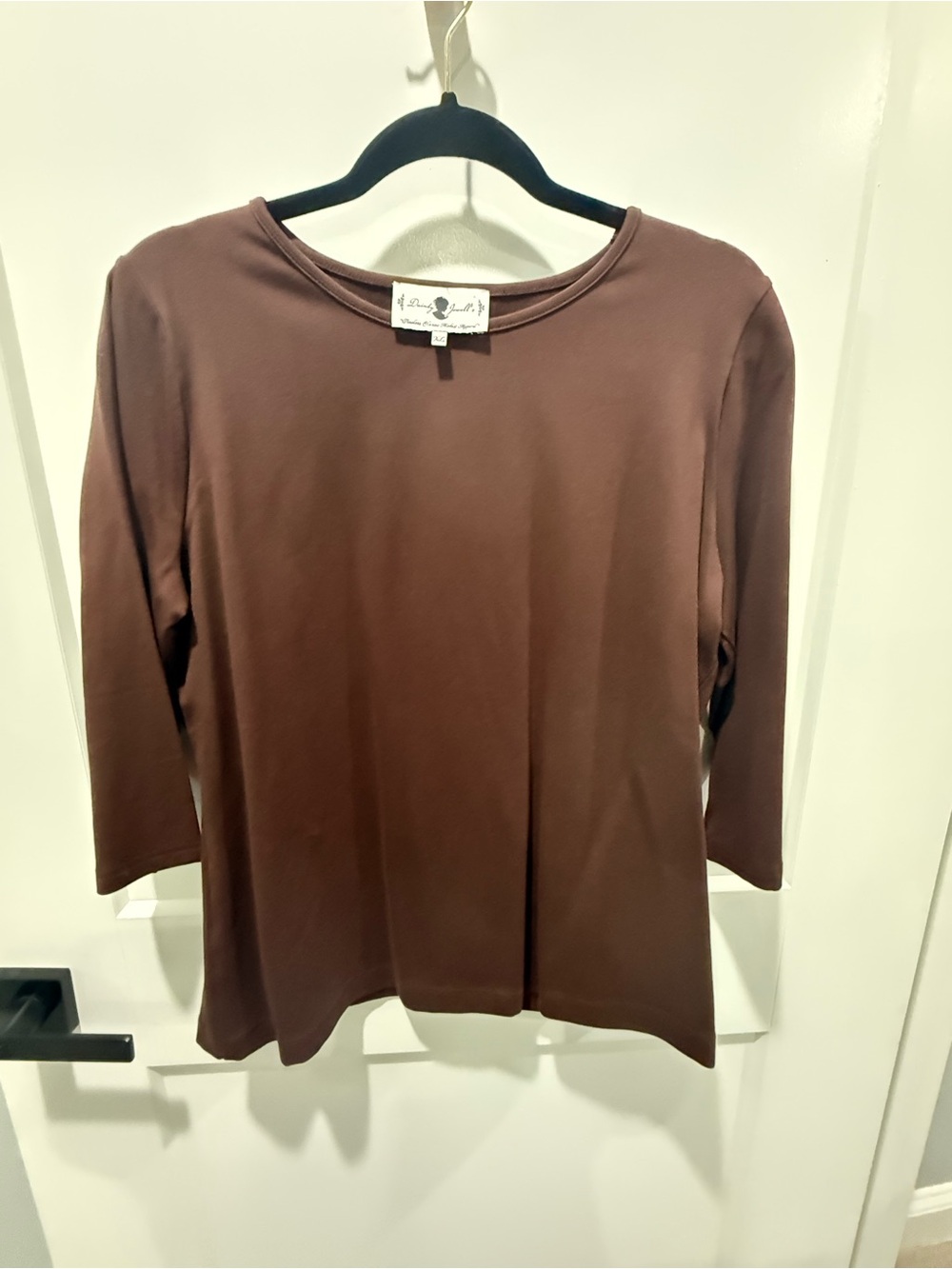 Dainty Jewells Chocolate Brown Layering Top 3/4 Sleeve Blouse